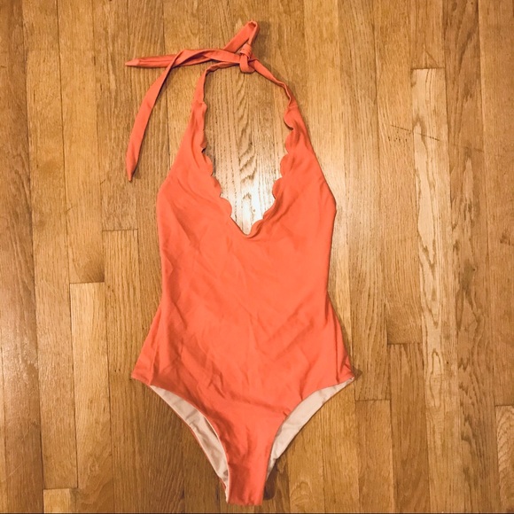 🍁 Vanilla Beach Coral V-neck Swim Suit - Picture 2 of 5